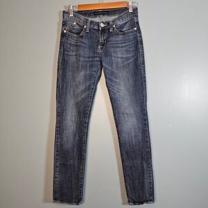 Rock & Republic Womens Blue Denim Low Rise Skinny Jeans Size 6
